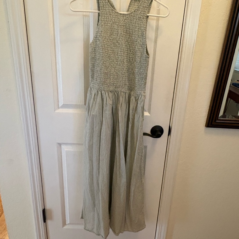 Green Sleeveless Drop Waist Maxi Dress